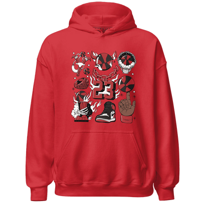Black-Toe-Reimagined-Red-White-1s-Hoodie-Match-Neclaces-Number-23