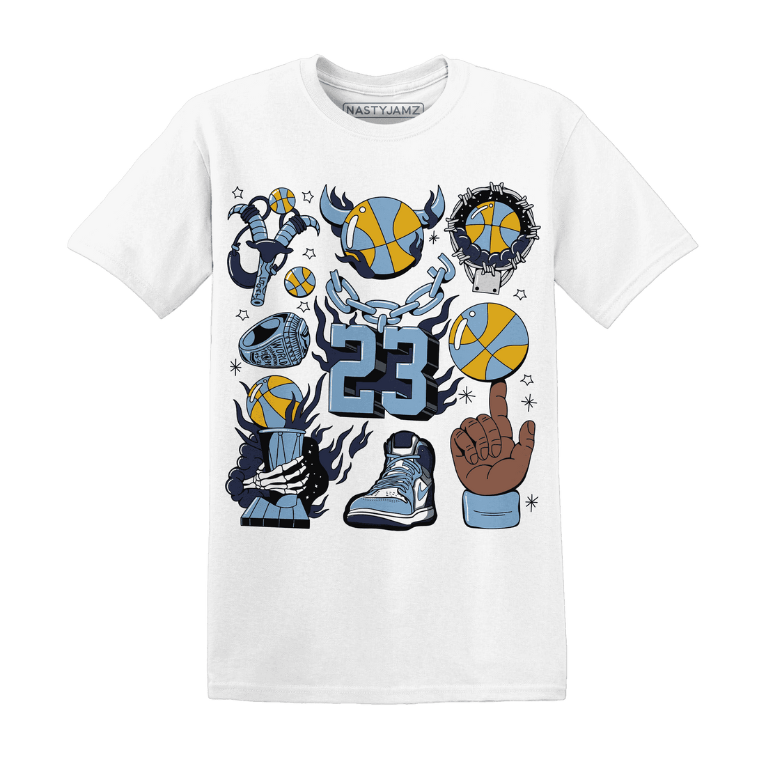 First In Flight 1s T Shirt Match Neclaces Number 23 - NastyJamz