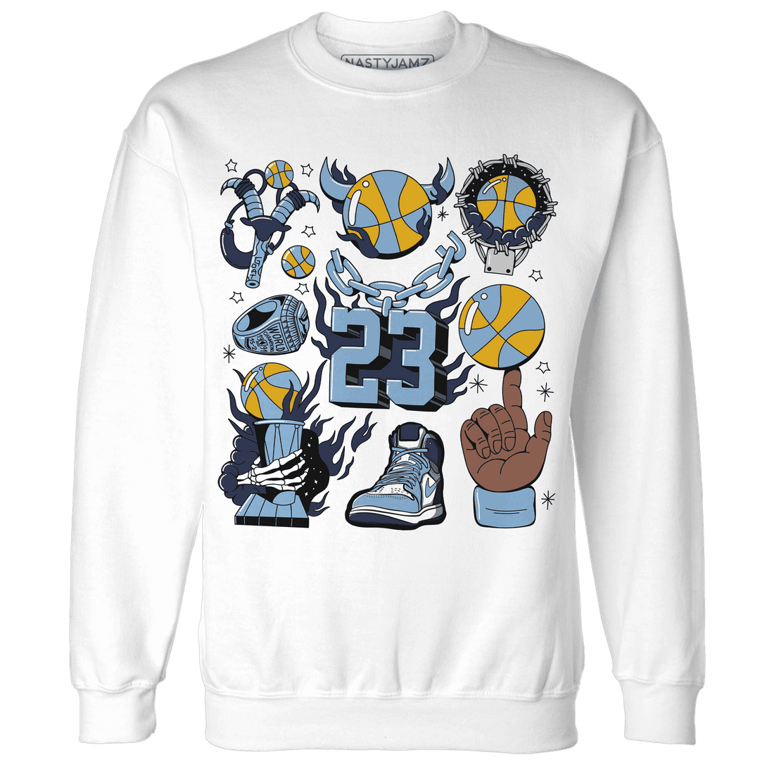 First In Flight 1s Sweatshirt Match Neclaces Number 23 - NastyJamz