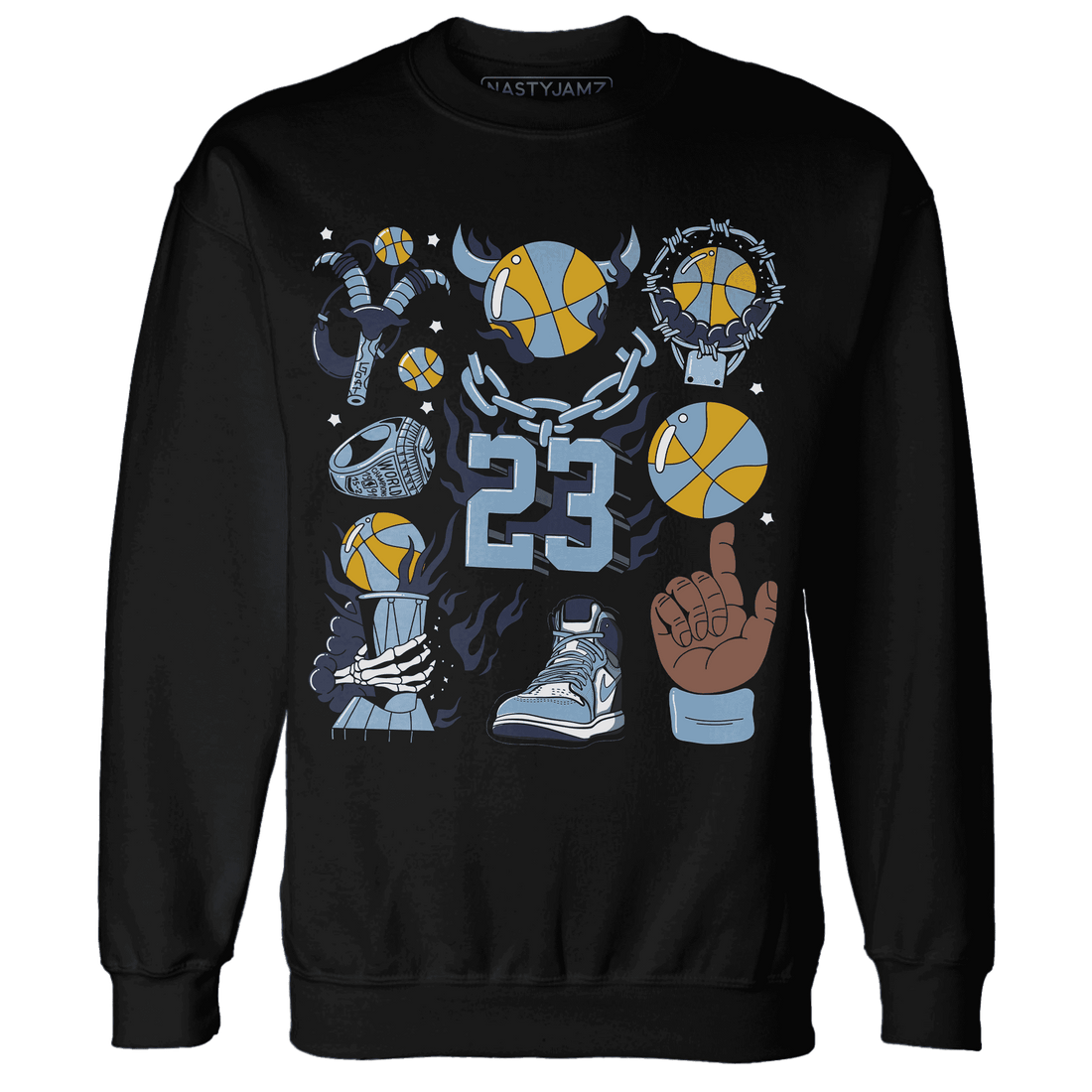 First In Flight 1s Sweatshirt Match Neclaces Number 23 - NastyJamz