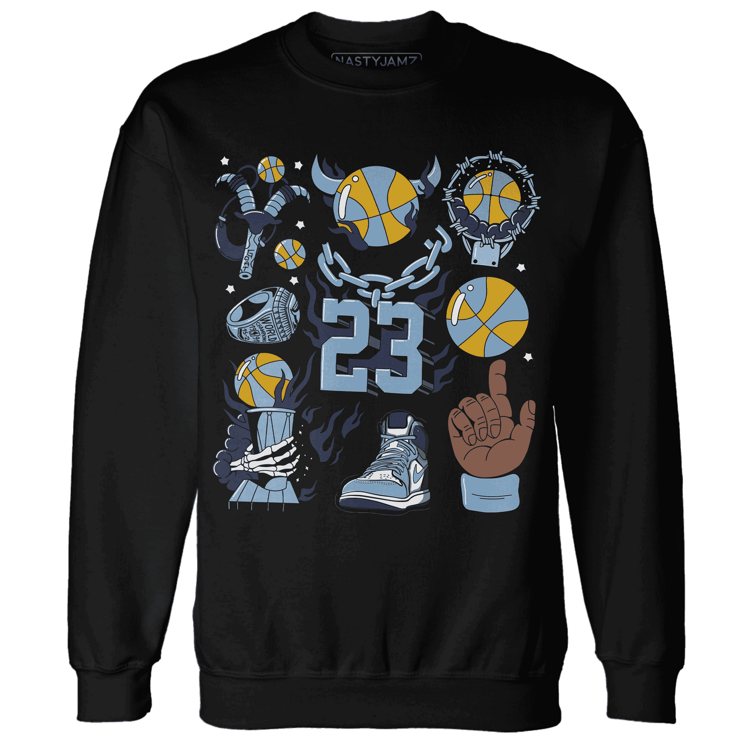 First In Flight 1s Sweatshirt Match Neclaces Number 23 - NastyJamz