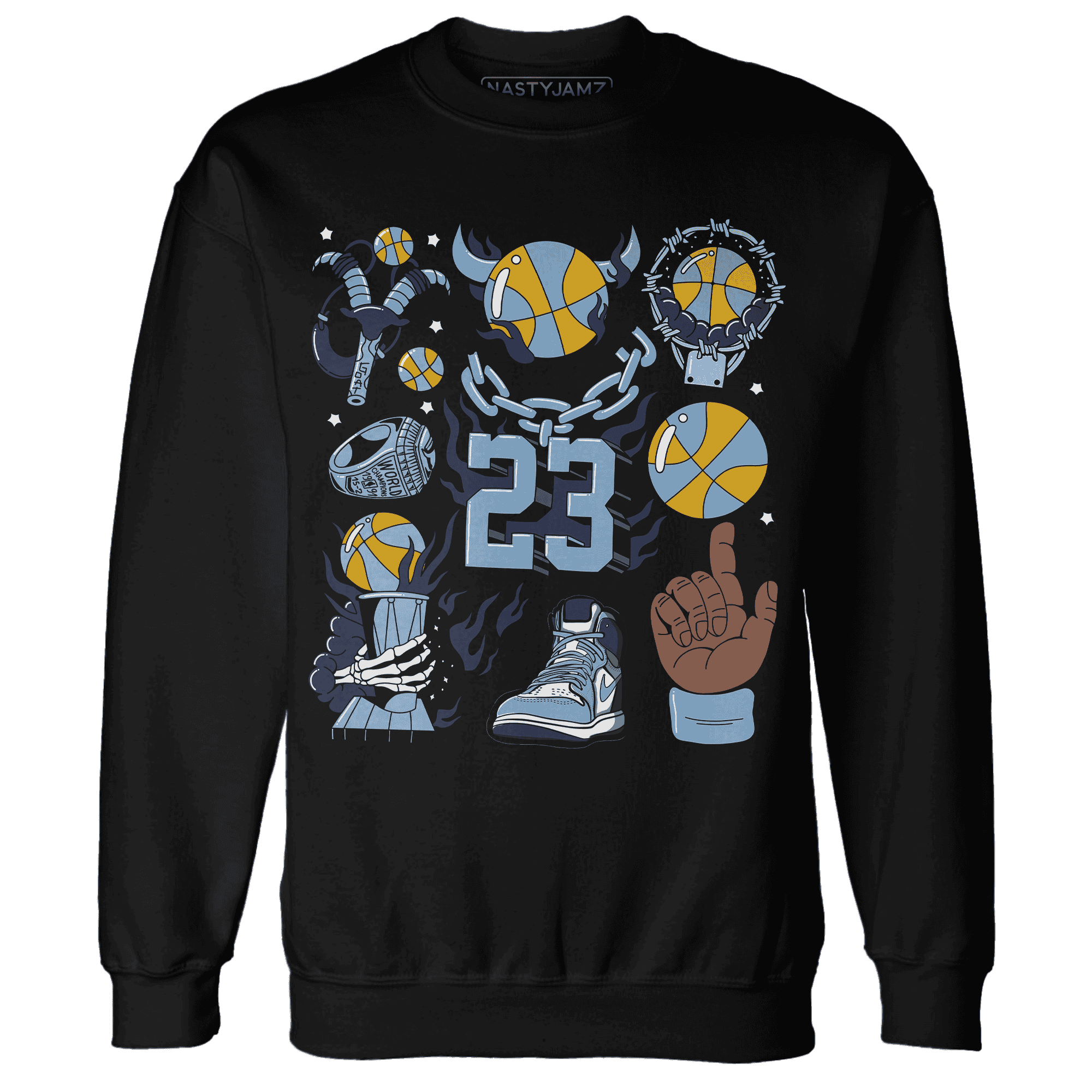 First In Flight 1s Sweatshirt Match Neclaces Number 23 - NastyJamz
