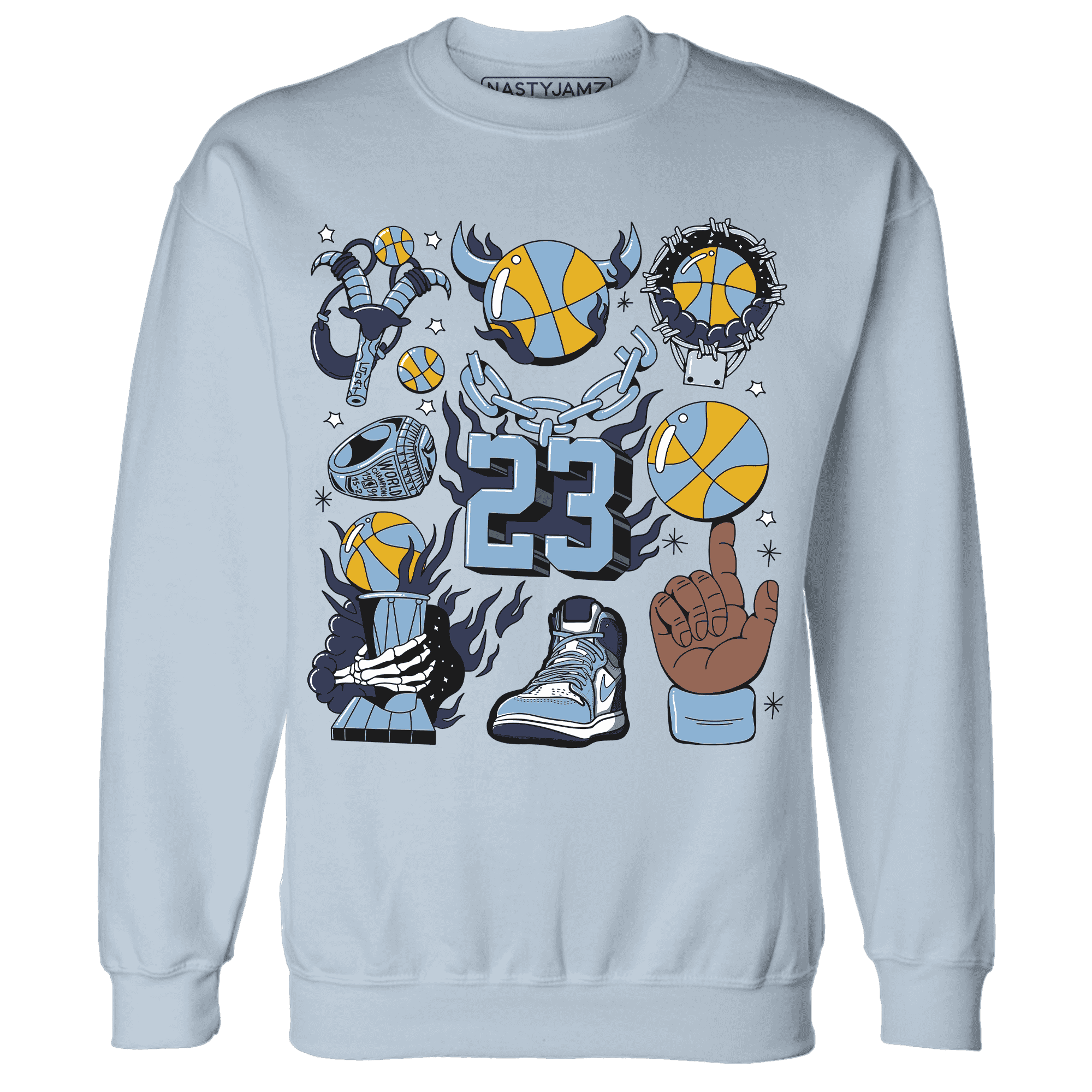 First In Flight 1s Sweatshirt Match Neclaces Number 23 - NastyJamz