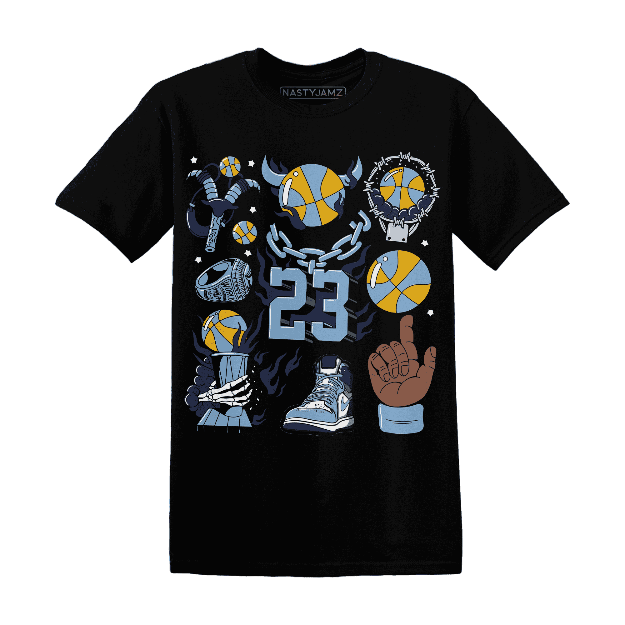 First In Flight 1s T Shirt Match Neclaces Number 23 - NastyJamz