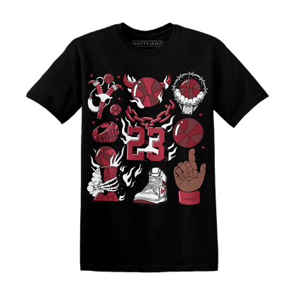 High 85 Metallic Burgundy 1s T Shirt Match Neclaces Number 23 - NastyJamz