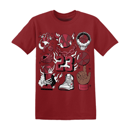 High 85 Metallic Burgundy 1s T Shirt Match Neclaces Number 23 - NastyJamz