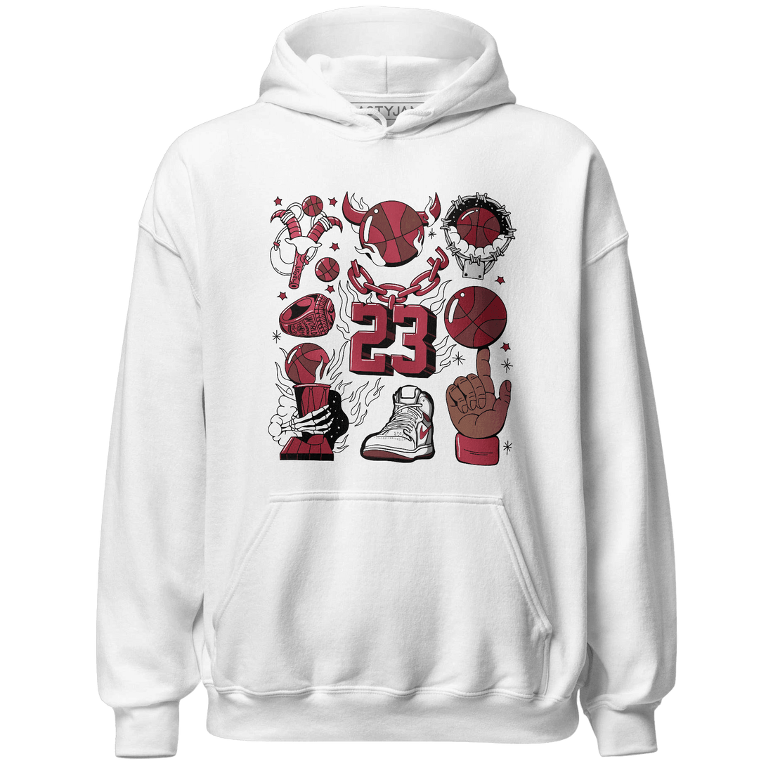 High 85 Metallic Burgundy 1s Hoodie Match Neclaces Number 23 - NastyJamz