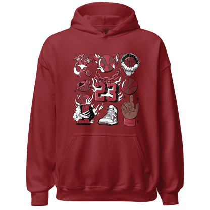 High 85 Metallic Burgundy 1s Hoodie Match Neclaces Number 23 - NastyJamz