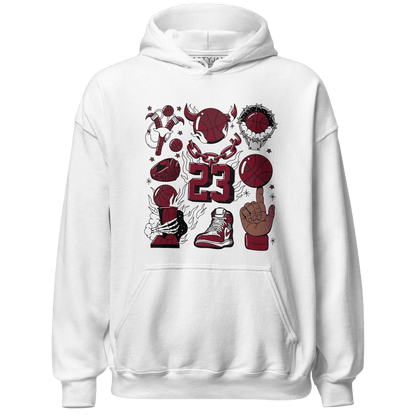 High White Team Red 1s Hoodie Match Neclaces Number 23 - NastyJamz