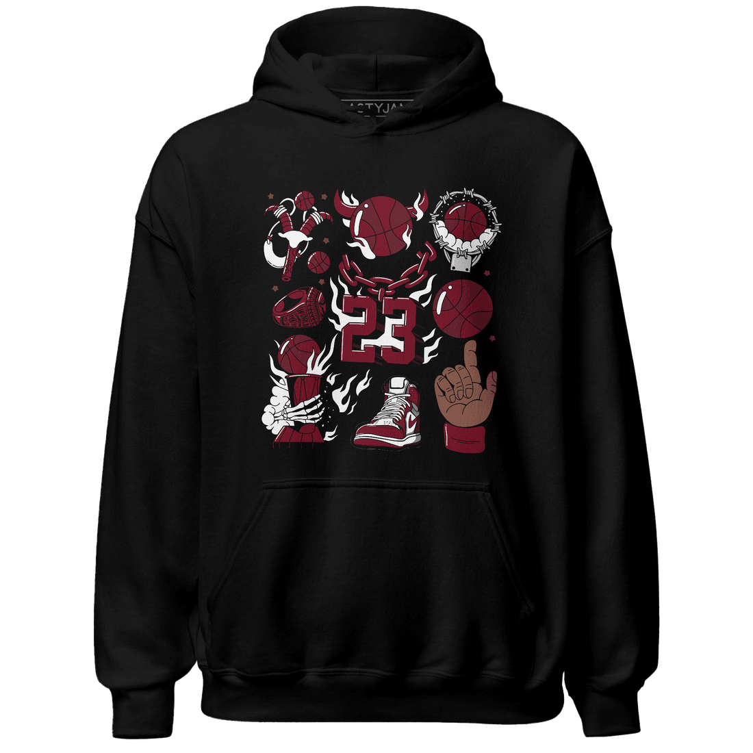 High White Team Red 1s Hoodie Match Neclaces Number 23 - NastyJamz