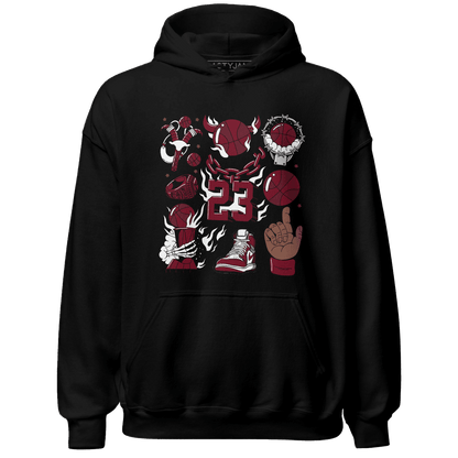 High White Team Red 1s Hoodie Match Neclaces Number 23 - NastyJamz