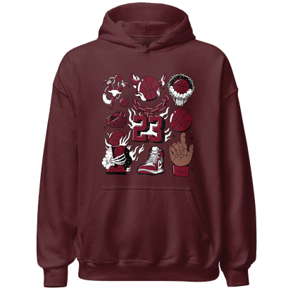 High White Team Red 1s Hoodie Match Neclaces Number 23 - NastyJamz