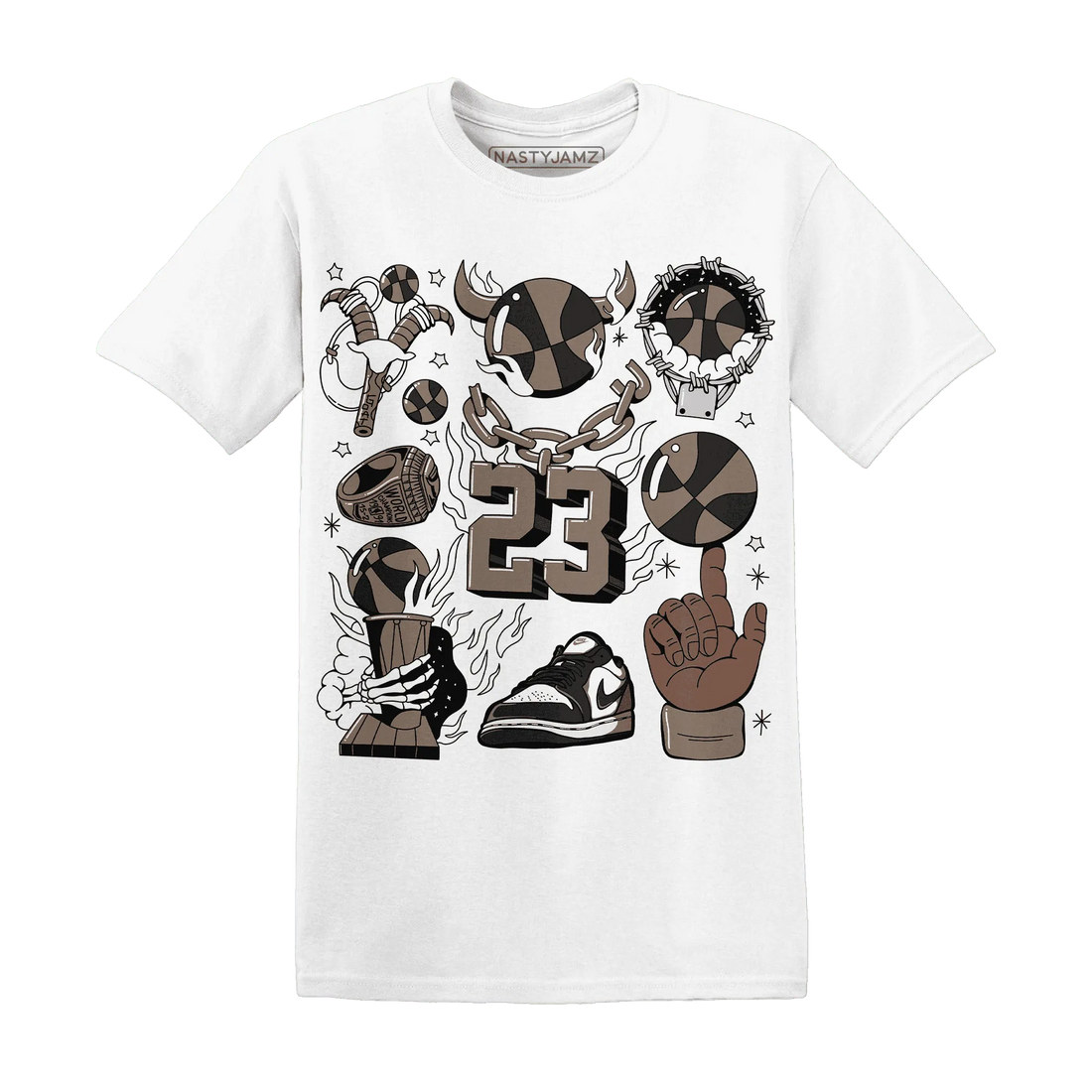 Low-Mocha-1s-NastyJamz-T-Shirt-Match-Neclaces-Number-23