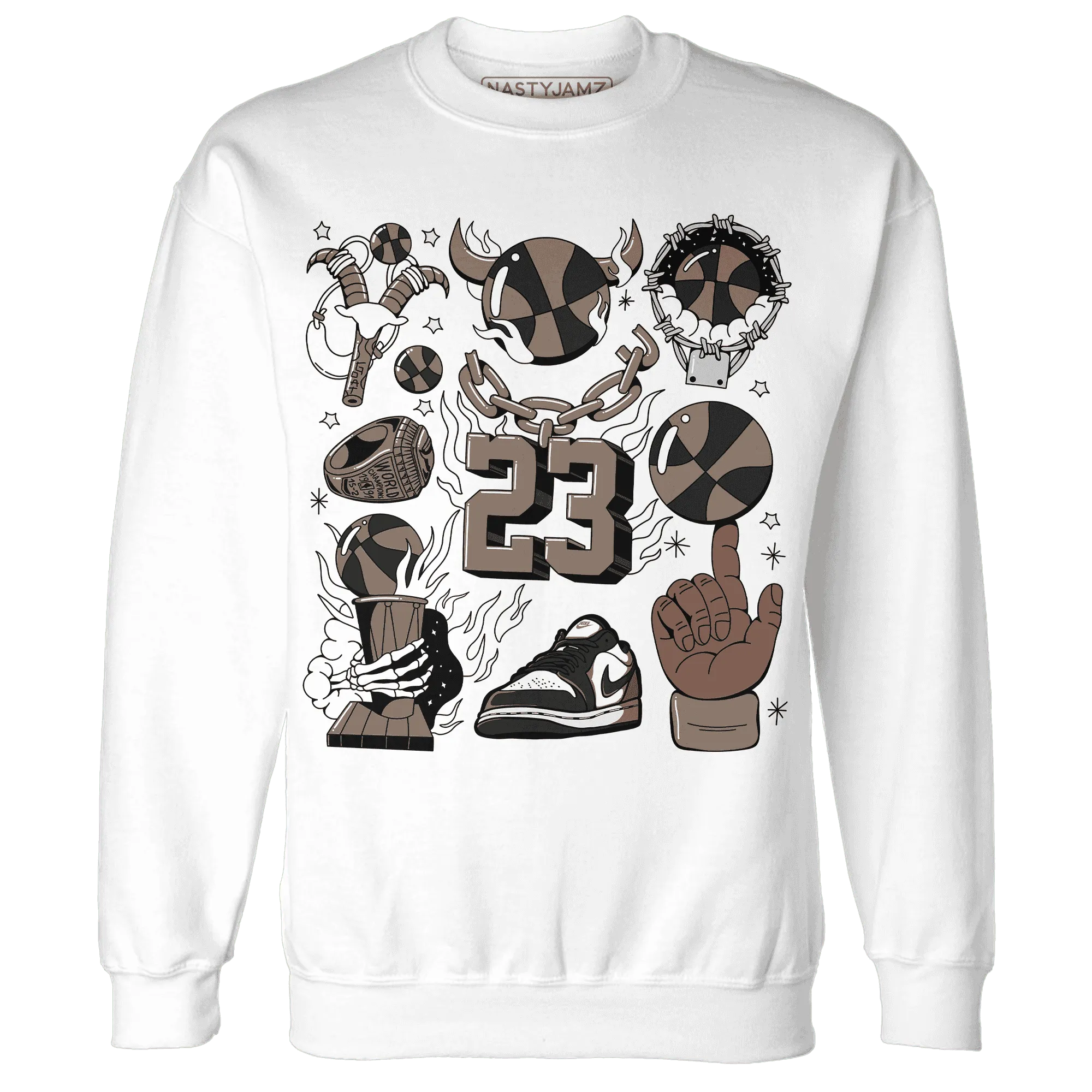 Low-Mocha-1s-NastyJamz-Sweatshirt-Match-Neclaces-Number-23