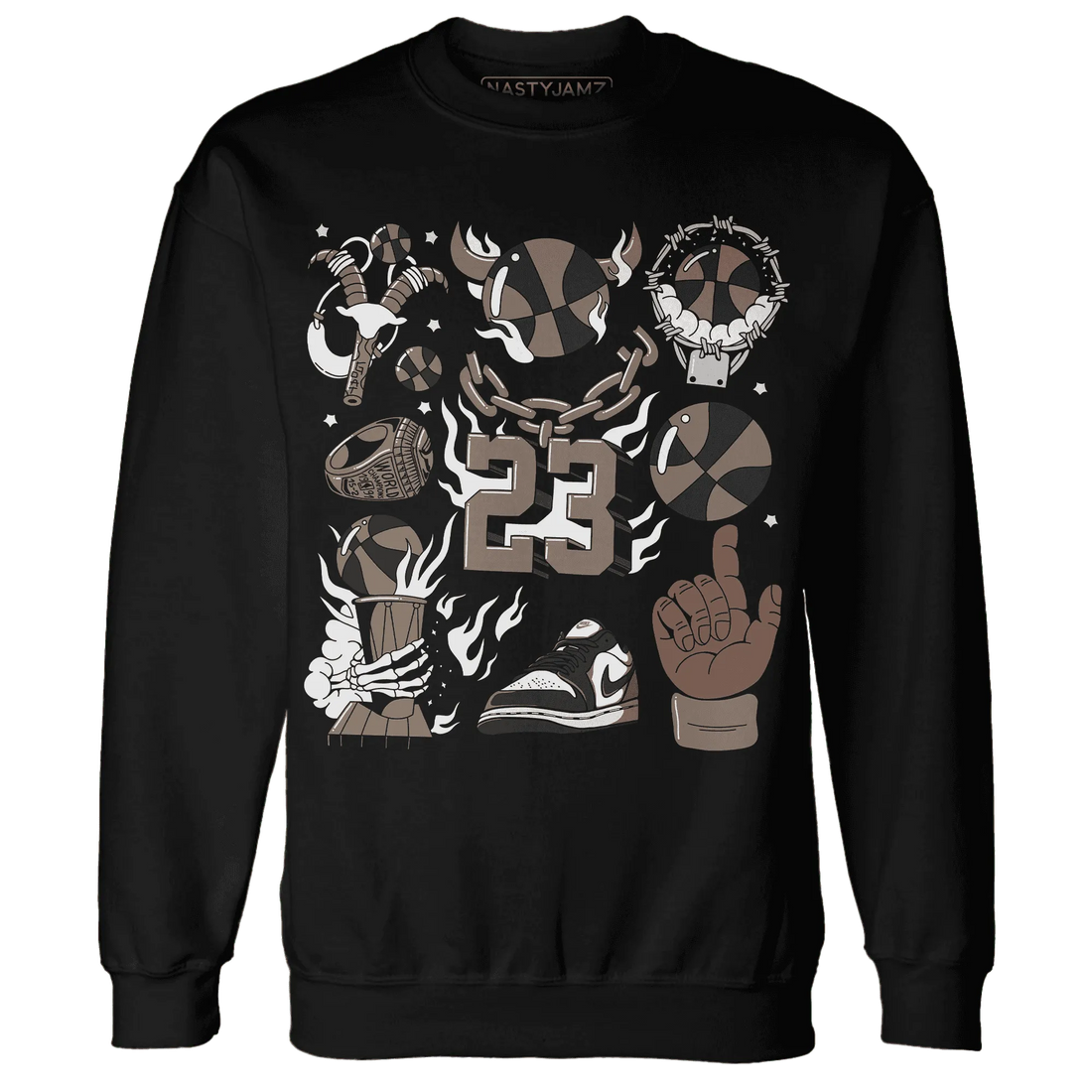 Low-Mocha-1s-NastyJamz-Sweatshirt-Match-Neclaces-Number-23