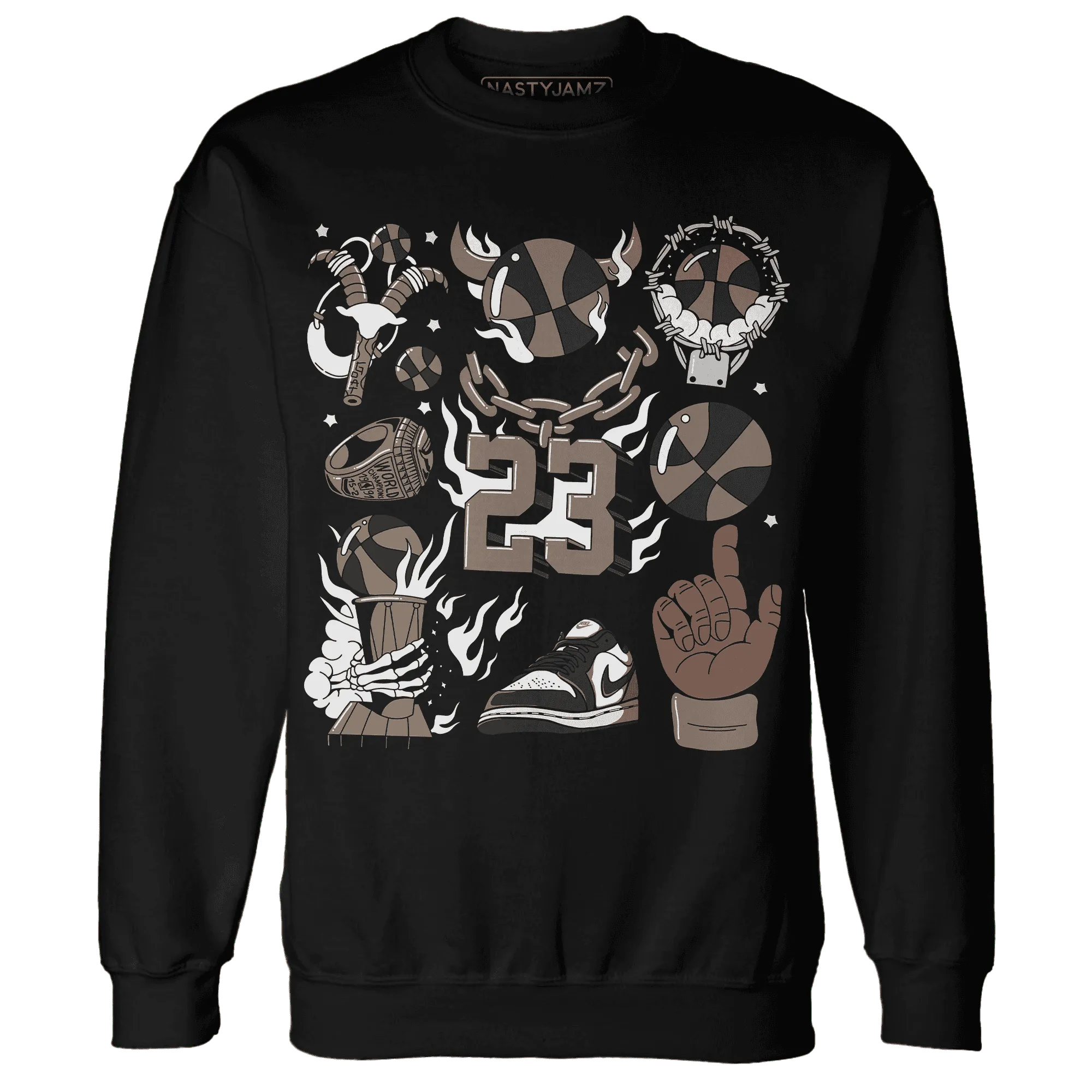 Low-Mocha-1s-NastyJamz-Sweatshirt-Match-Neclaces-Number-23