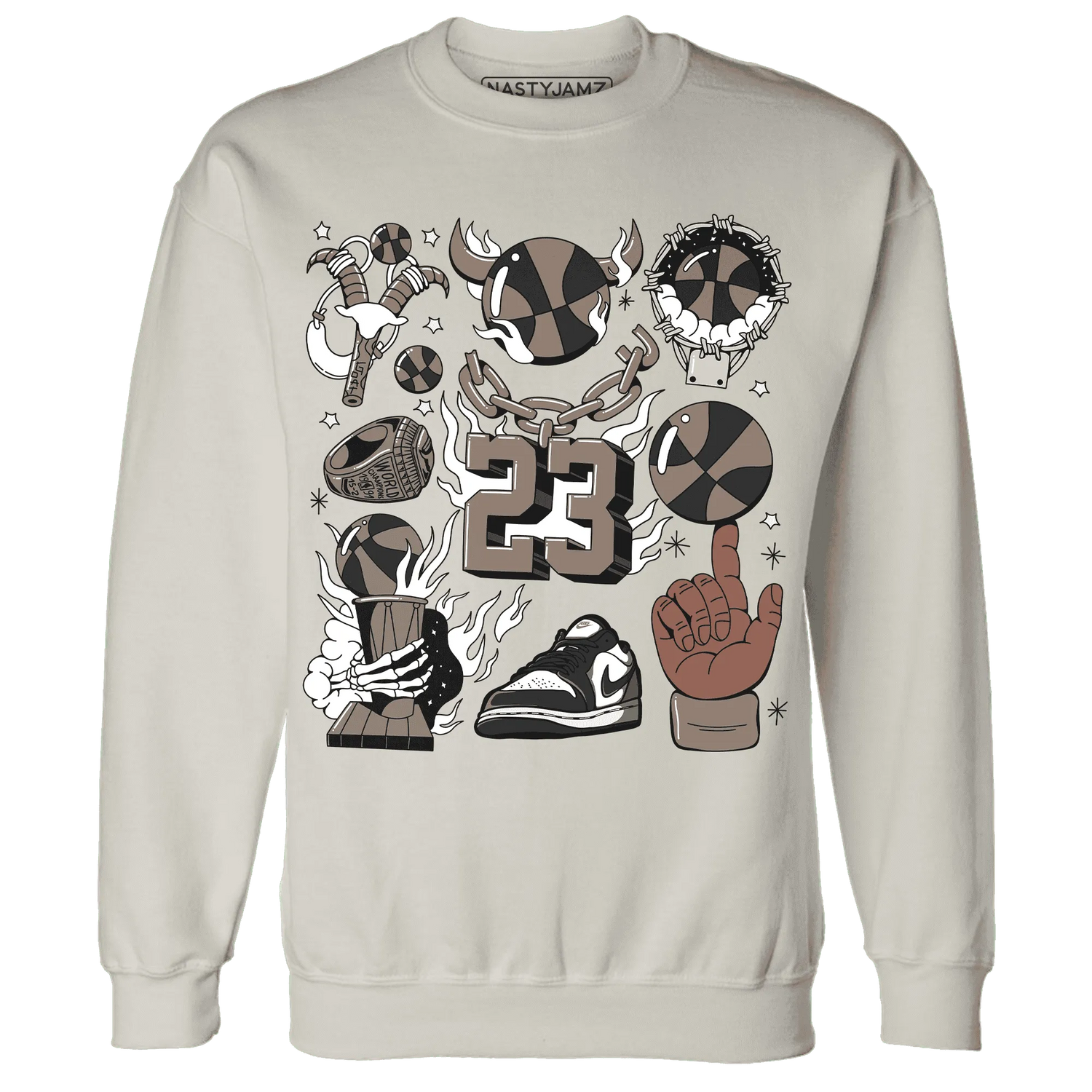 Low-Mocha-1s-NastyJamz-Sweatshirt-Match-Neclaces-Number-23