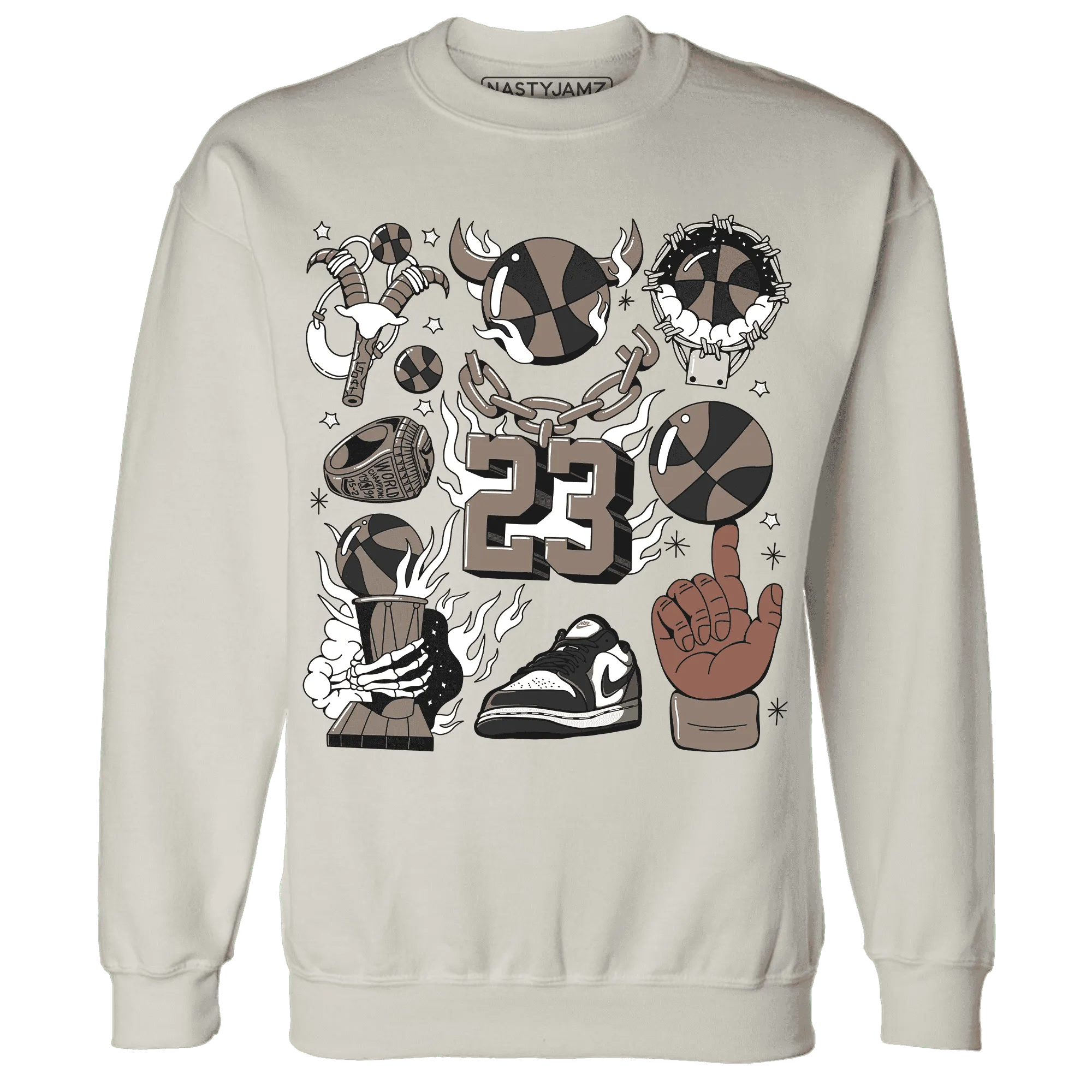 Low-Mocha-1s-NastyJamz-Sweatshirt-Match-Neclaces-Number-23