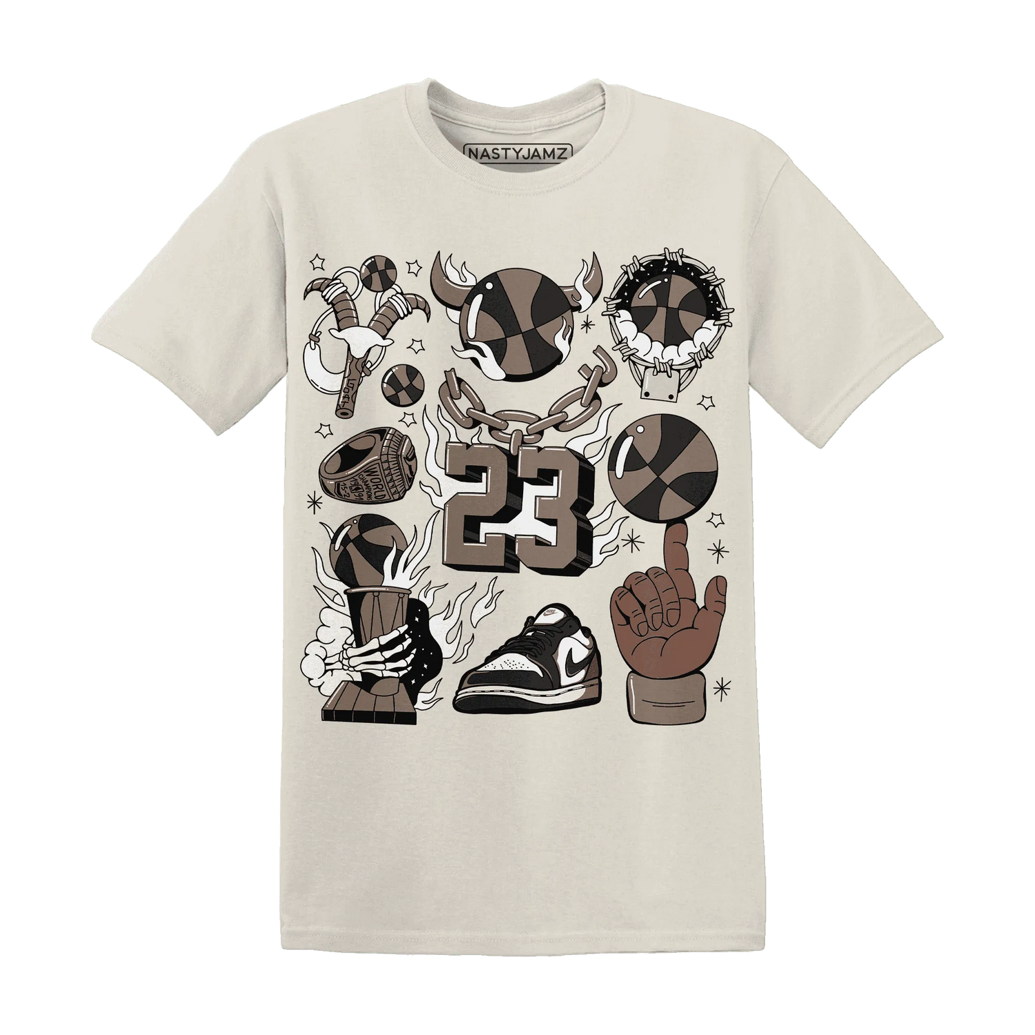 Low-Mocha-1s-NastyJamz-T-Shirt-Match-Neclaces-Number-23