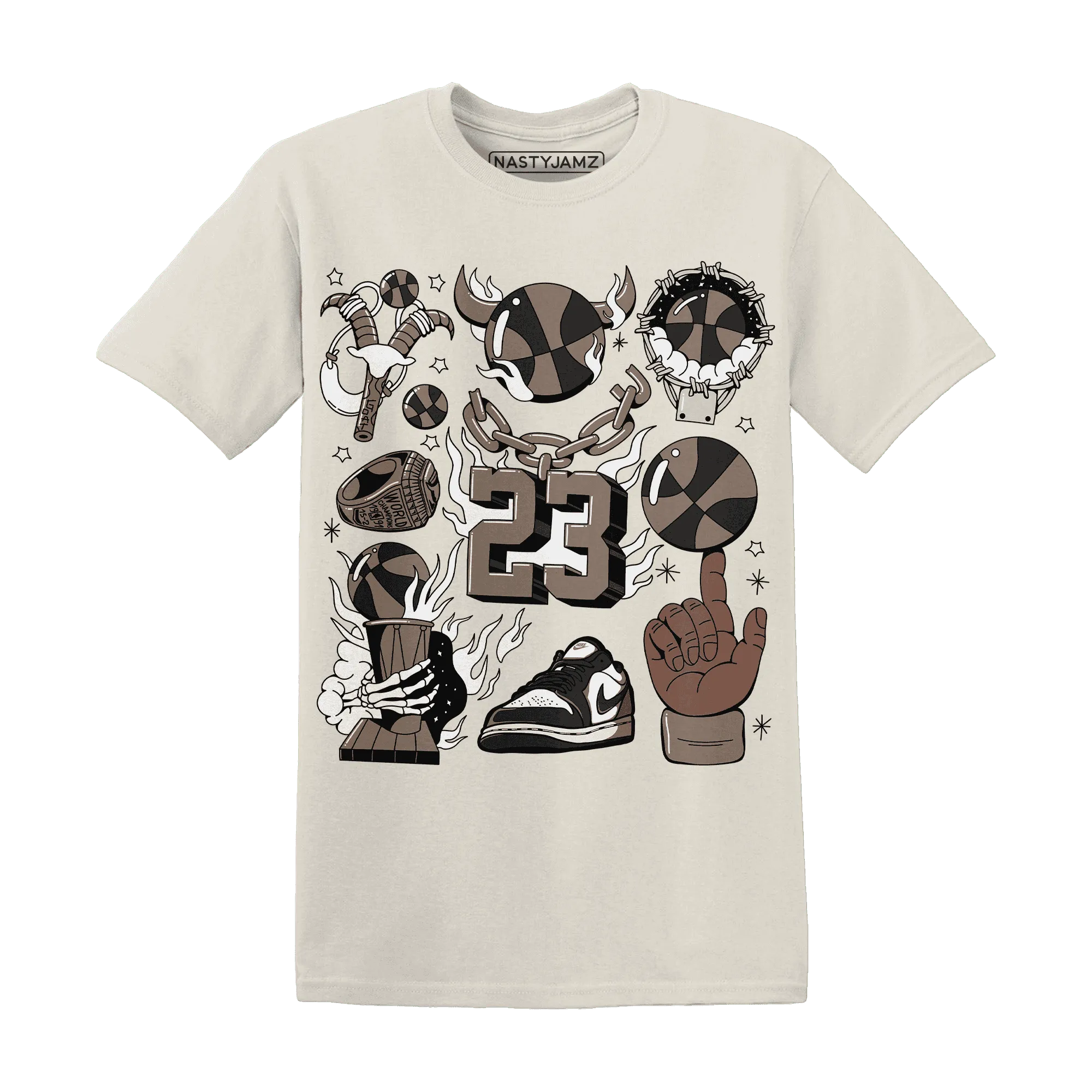 Low-Mocha-1s-NastyJamz-T-Shirt-Match-Neclaces-Number-23