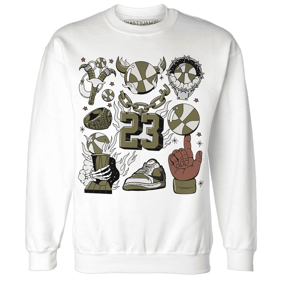 Medium-Olive-1s-NastyJamz-Sweatshirt-Match-Neclaces-Number-23
