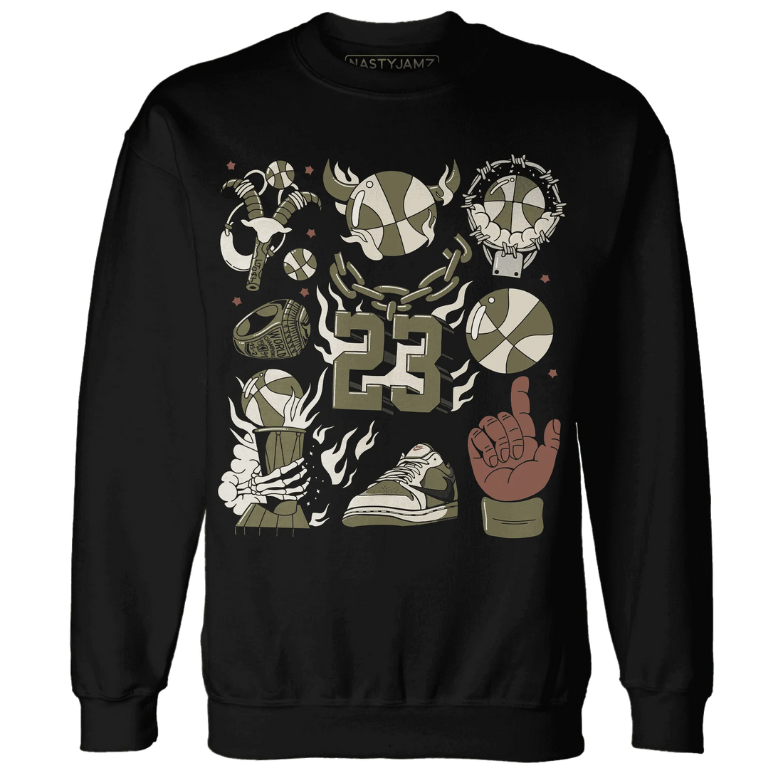 Medium-Olive-1s-NastyJamz-Sweatshirt-Match-Neclaces-Number-23