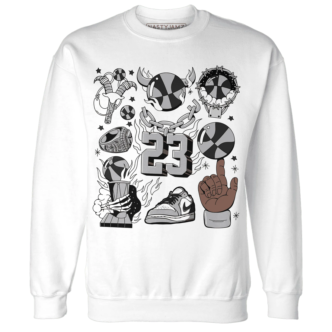 Wolf-Grey-1s-Sweatshirt-Match-Neclaces-Number-23