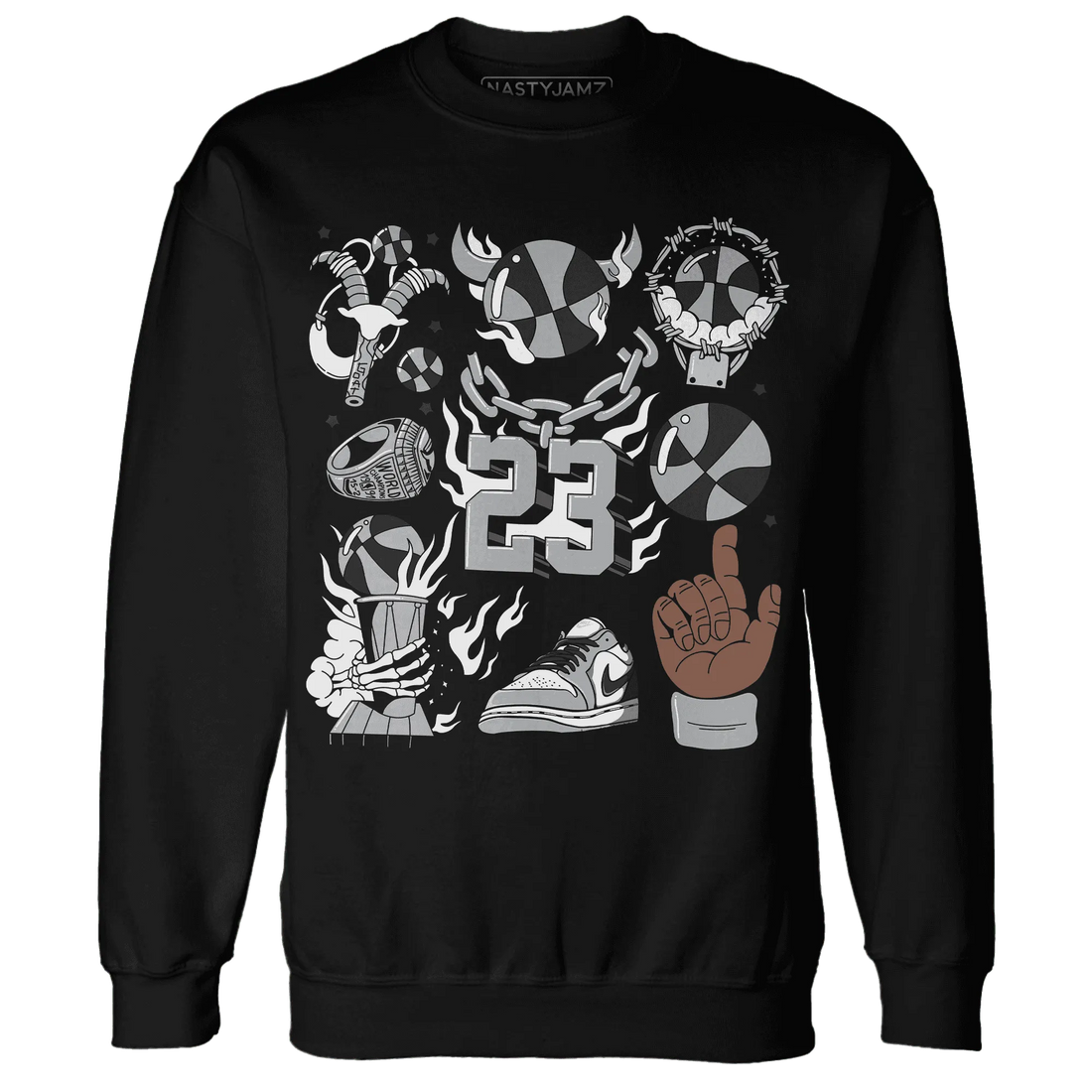Wolf-Grey-1s-Sweatshirt-Match-Neclaces-Number-23
