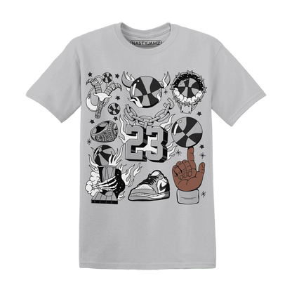 Wolf-Grey-1s-T-Shirt-Match-Neclaces-Number-23