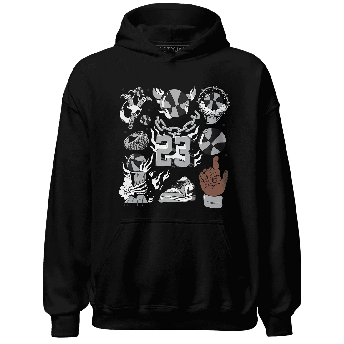 Wolf-Grey-1s-Hoodie-Match-Neclaces-Number-23