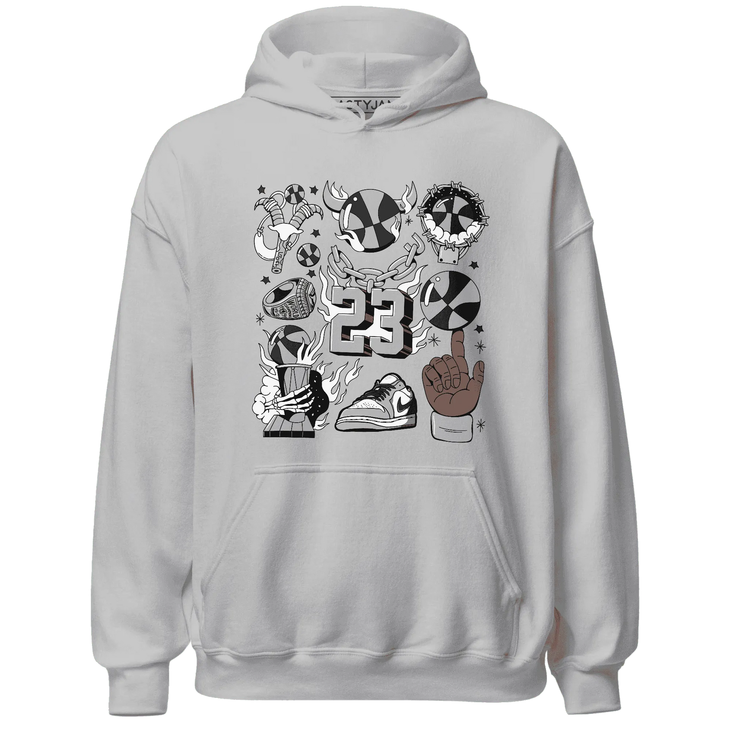 Wolf-Grey-1s-Hoodie-Match-Neclaces-Number-23