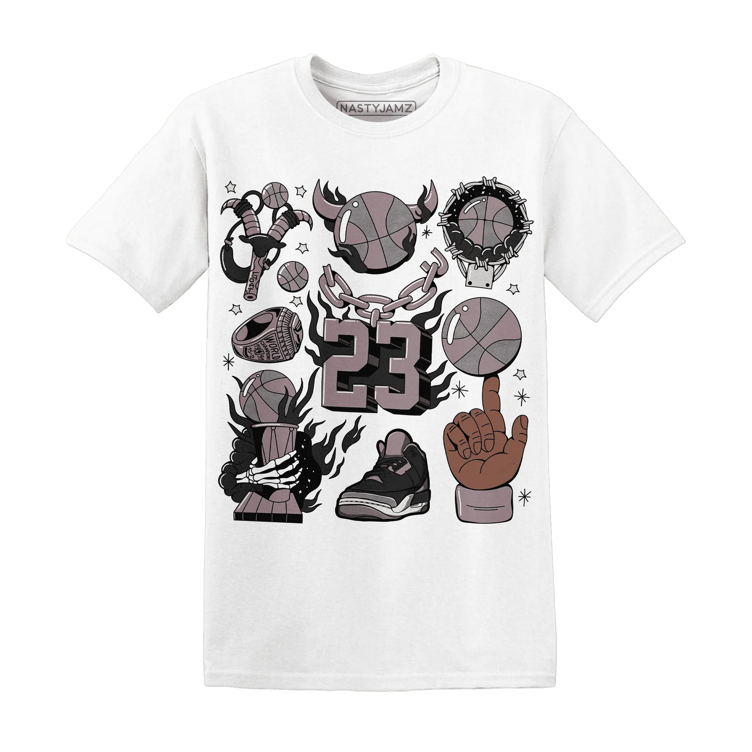 Black-Violet-Ore-3s-NastyJamz-T-Shirt-Match-Neclaces-Number-23