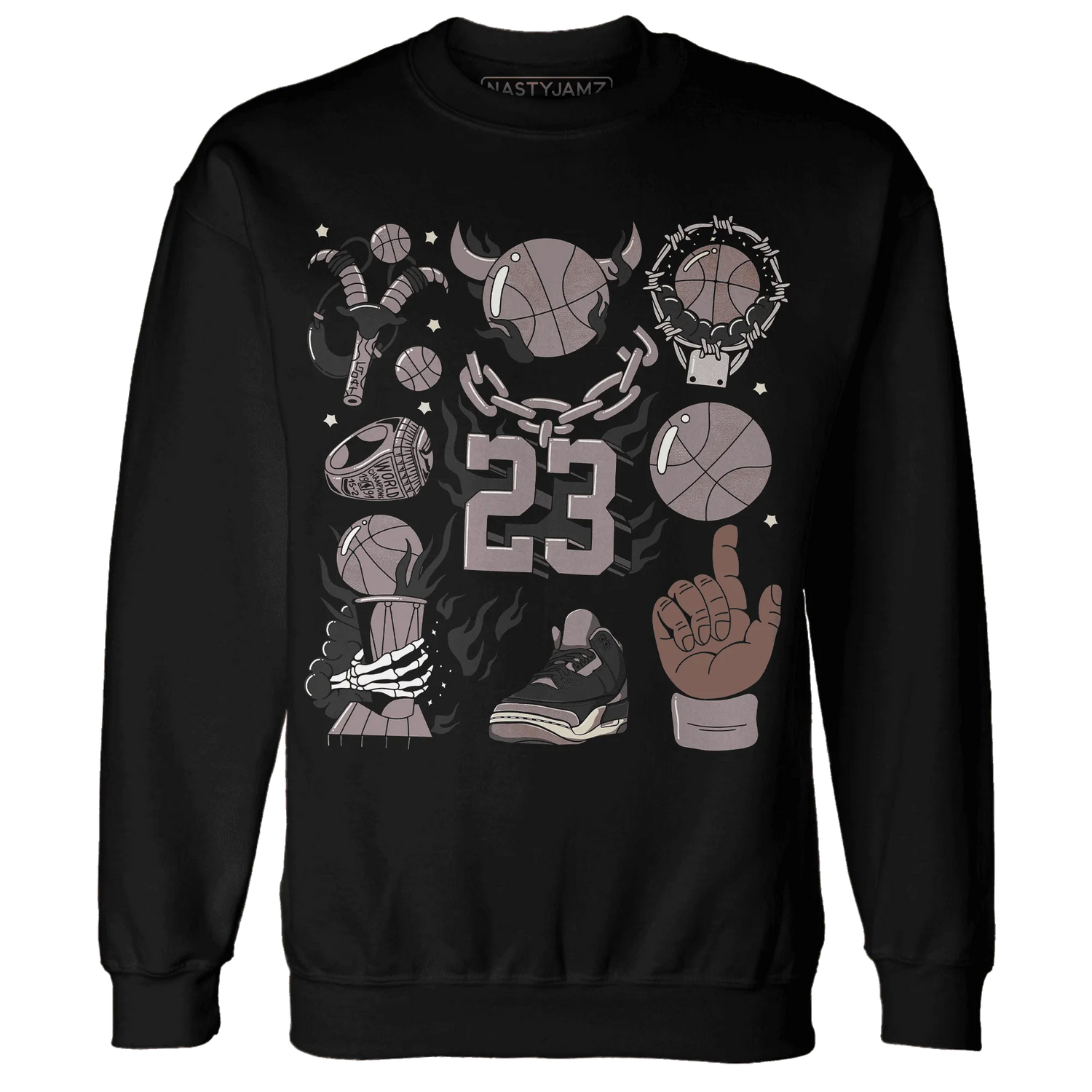 Black-Violet-Ore-3s-NastyJamz-Sweatshirt-Match-Neclaces-Number-23