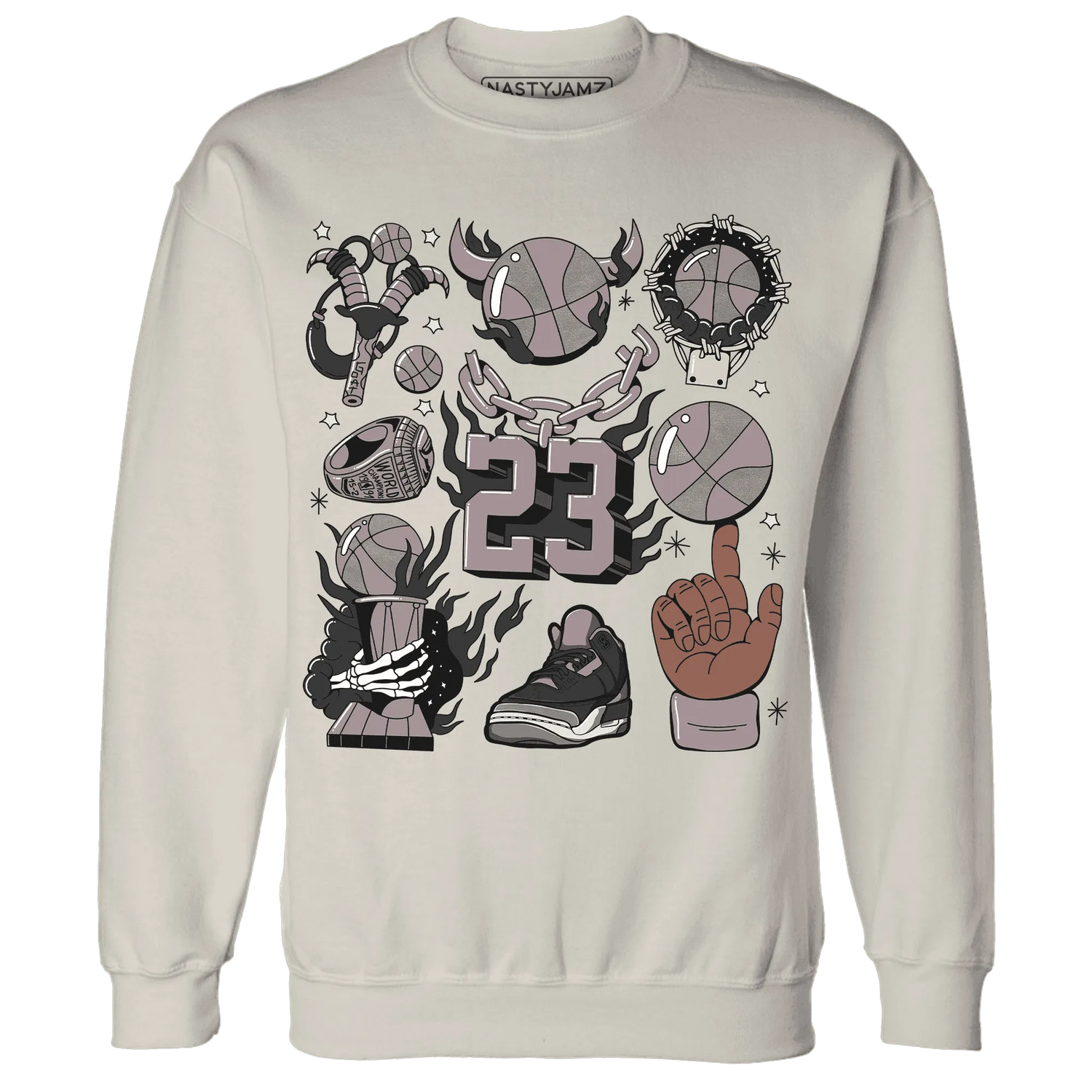 Black-Violet-Ore-3s-NastyJamz-Sweatshirt-Match-Neclaces-Number-23