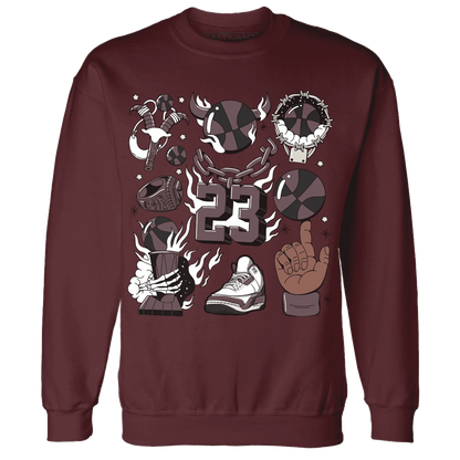 Burgundy-Crush-3s-NastyJamz-Sweatshirt-Match-Neclaces-Number-23