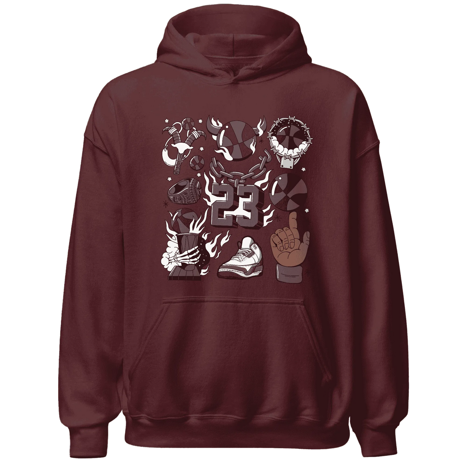 Burgundy-Crush-3s-NastyJamz-Hoodie-Match-Neclaces-Number-23