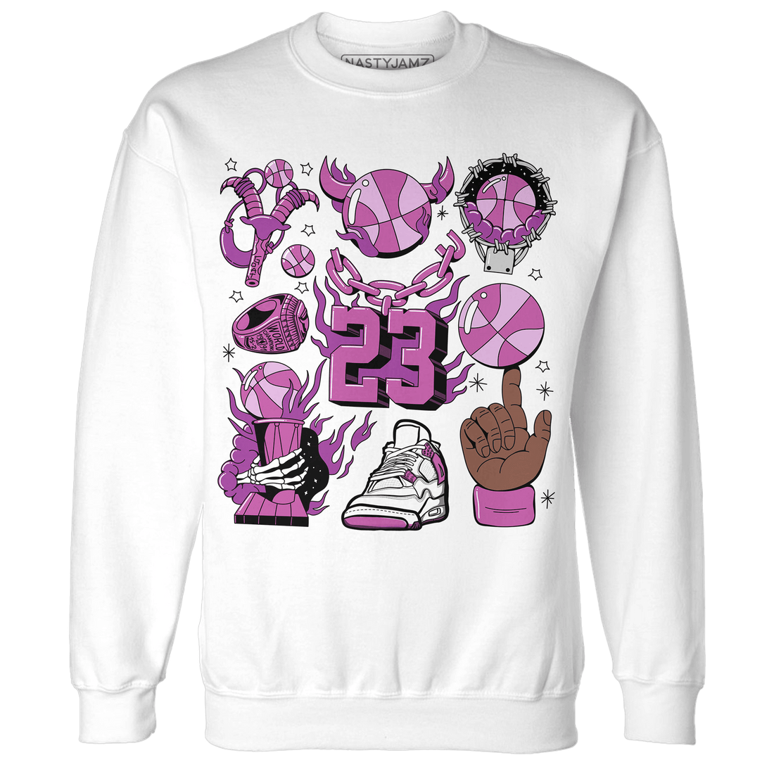 GS Hyper Violet 4s Sweatshirt Match Neclaces Number 23 - NastyJamz