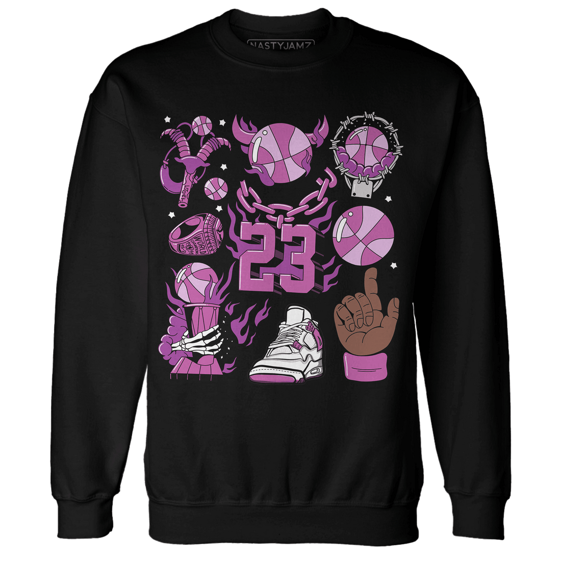 GS Hyper Violet 4s Sweatshirt Match Neclaces Number 23 - NastyJamz