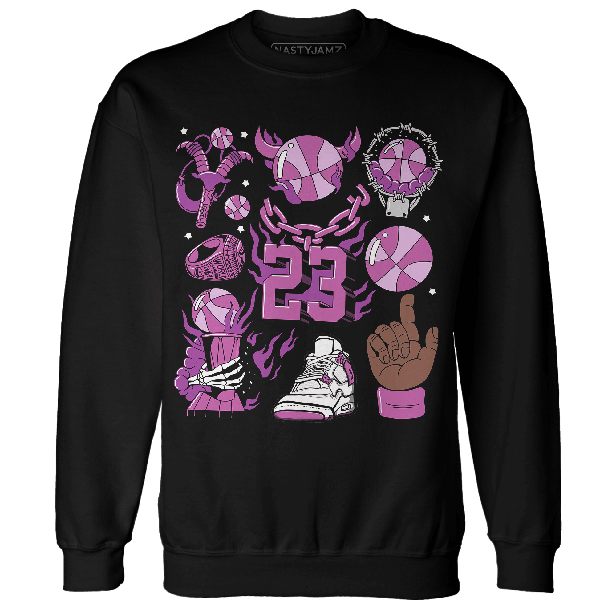 GS Hyper Violet 4s Sweatshirt Match Neclaces Number 23 - NastyJamz