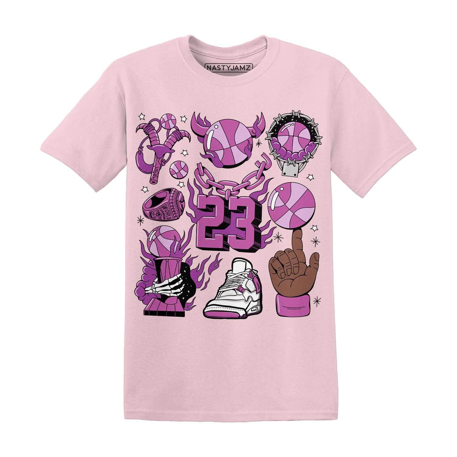 GS Hyper Violet 4s T Shirt Neclaces Number 23 - NastyJamz