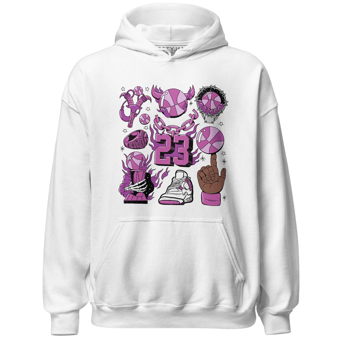 GS Hyper Violet 4s Hoodie Match Neclaces Number 23 - NastyJamz