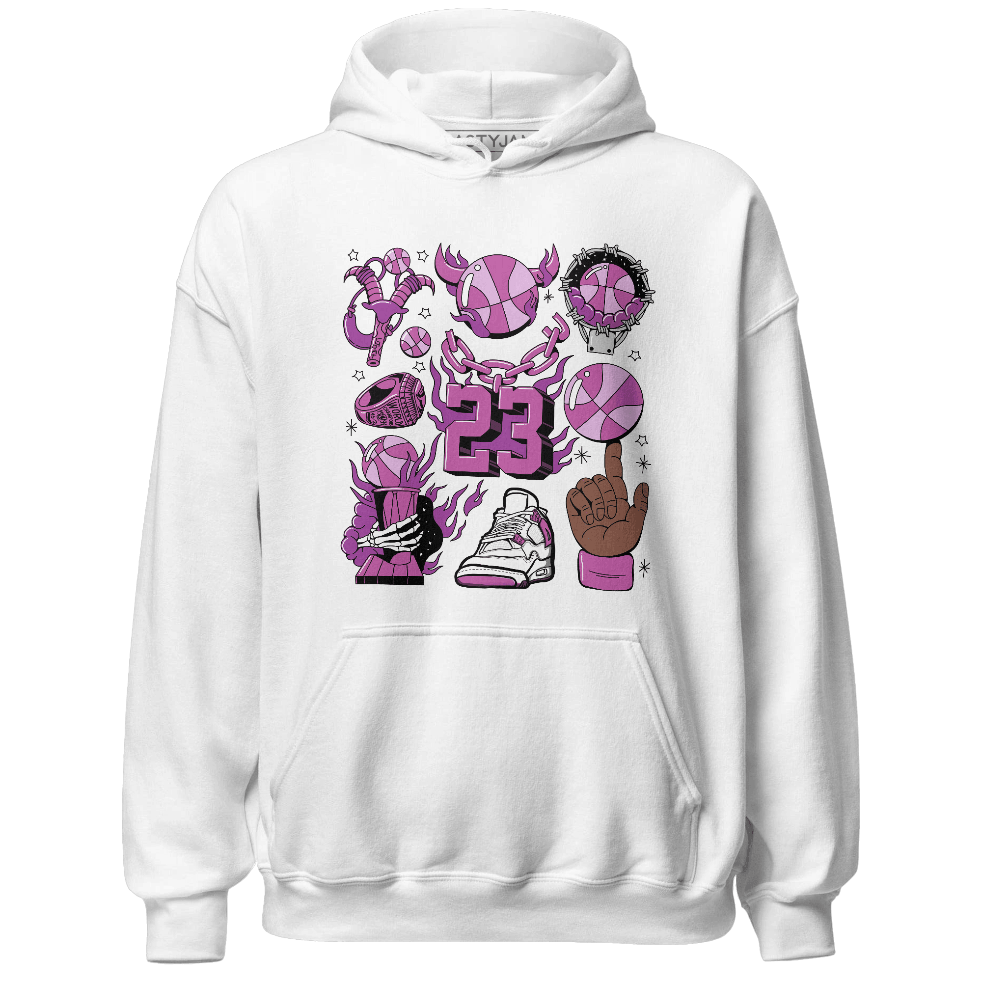 GS Hyper Violet 4s Hoodie Match Neclaces Number 23 - NastyJamz