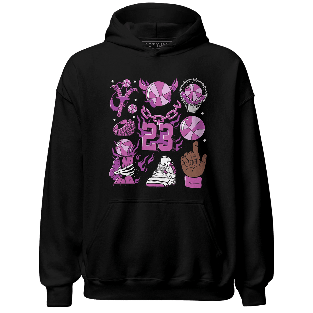 GS Hyper Violet 4s Hoodie Match Neclaces Number 23 - NastyJamz