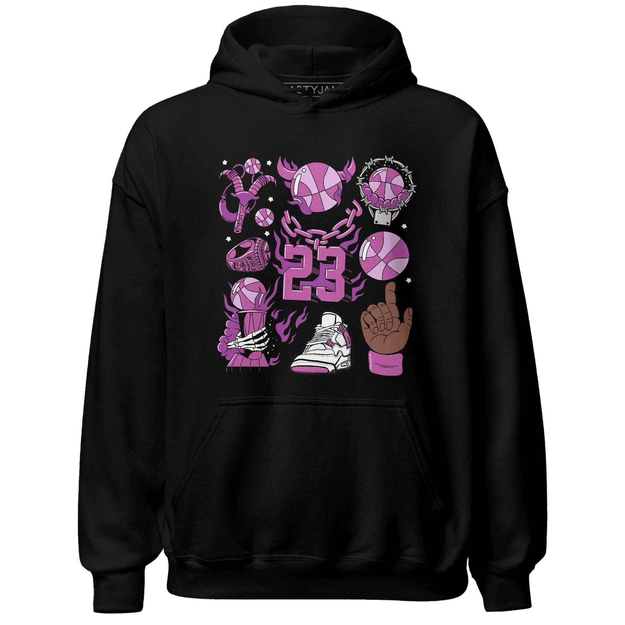 GS Hyper Violet 4s Hoodie Match Neclaces Number 23 - NastyJamz