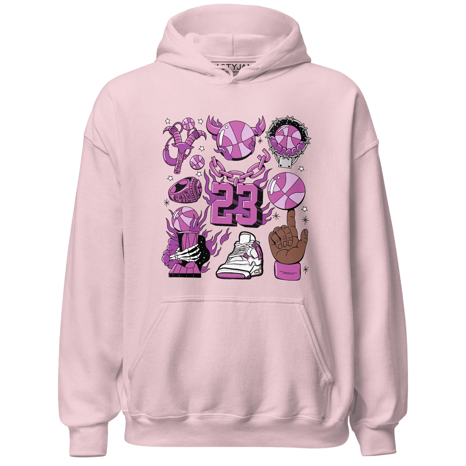 GS Hyper Violet 4s Hoodie Match Neclaces Number 23 - NastyJamz