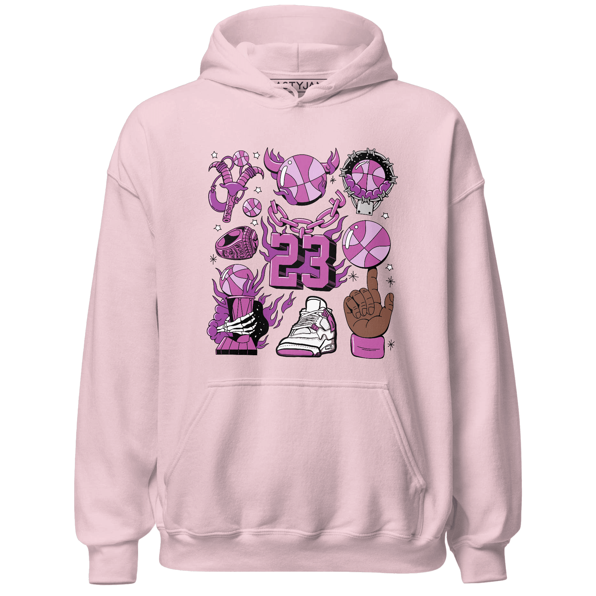 GS Hyper Violet 4s Hoodie Match Neclaces Number 23 - NastyJamz