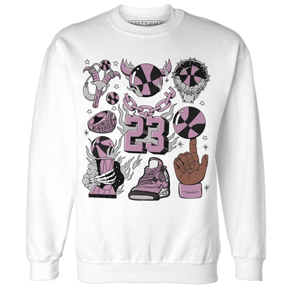 Orchid-Neutral-Grey-Black-White-4s-Sweatshirt-Match-Neclaces-Number-23