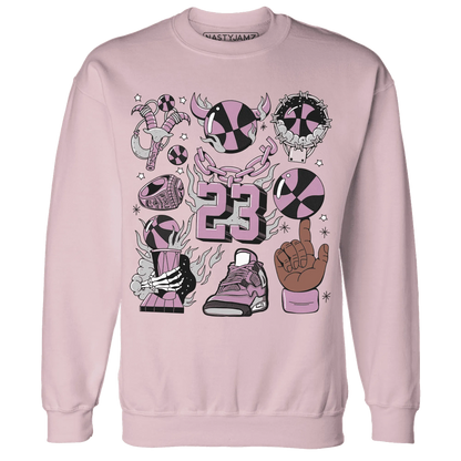 Orchid-Neutral-Grey-Black-White-4s-Sweatshirt-Match-Neclaces-Number-23
