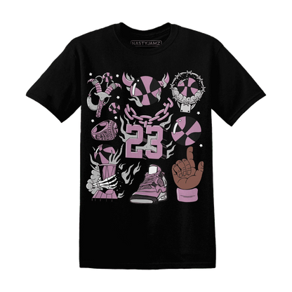 Orchid-Neutral-Grey-Black-White-4s-T-Shirt-Match-Neclaces-Number-23