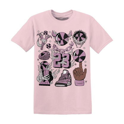 Orchid-Neutral-Grey-Black-White-4s-T-Shirt-Match-Neclaces-Number-23